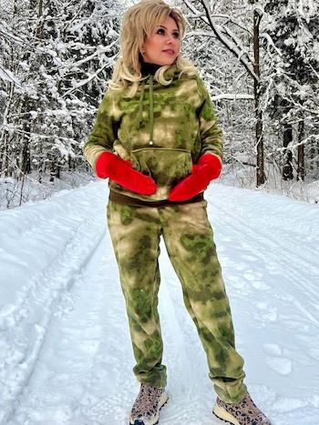 Теплый флисовый костюм женский