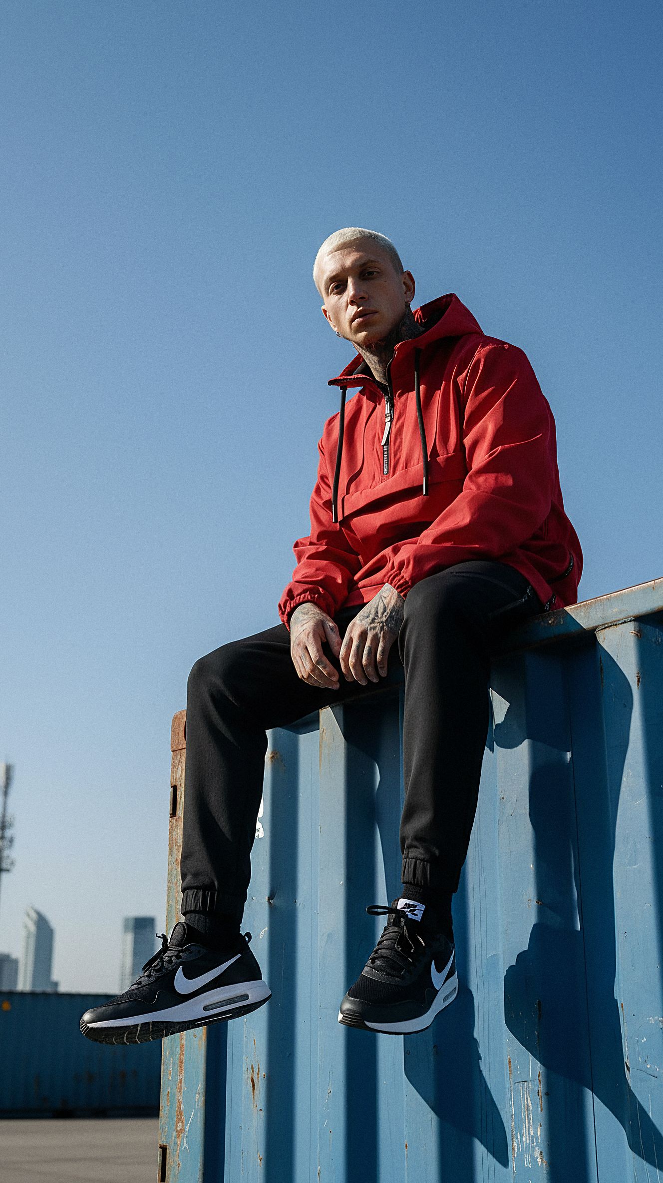 Анорак на флисе мужской красный авторская одежда