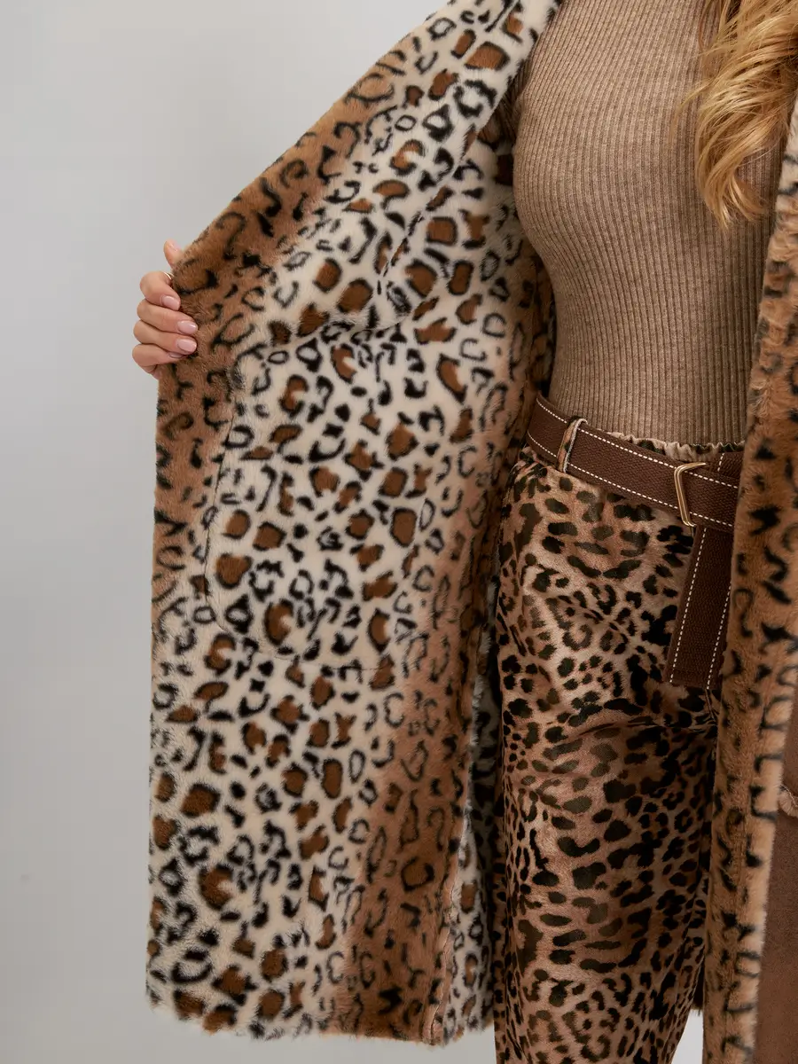 Удлиненный жилет Леопард коричневый авторская одежда