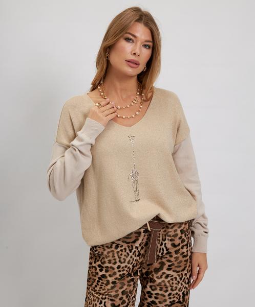 Джемпер Дикий принт Жираф золотистый брендовая одежда