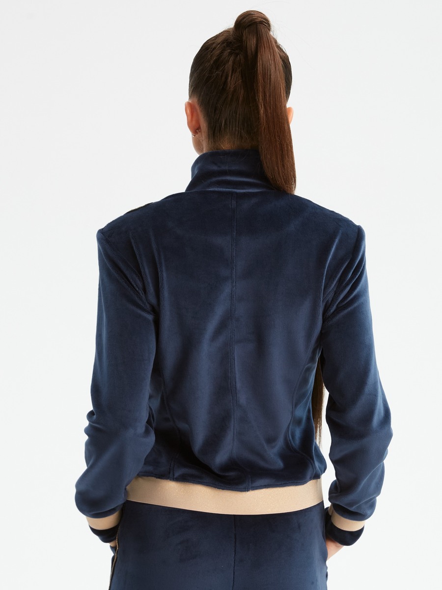 Велюровый костюм Милитари Гламур синий К авторская одежда