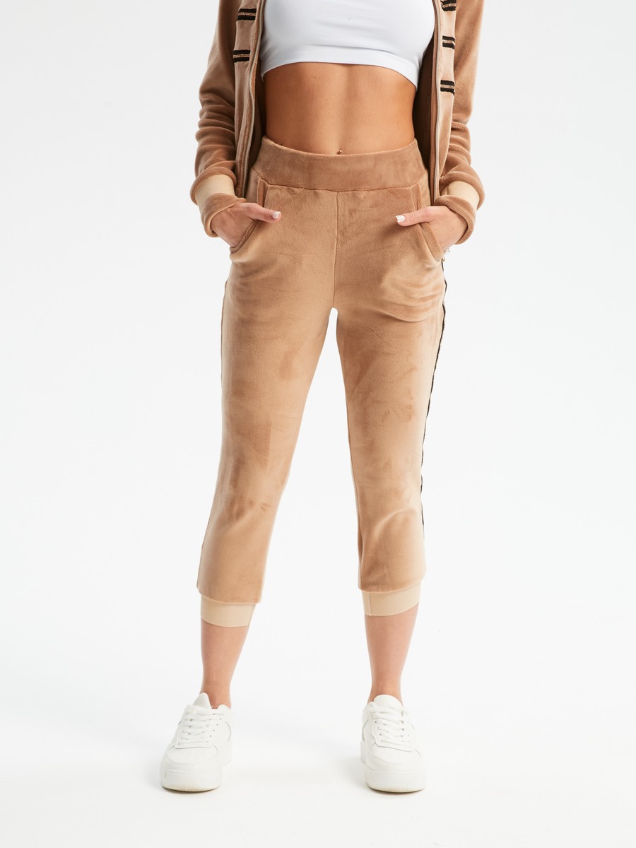 Велюровый костюм Милитари Гламур капучино К авторская одежда