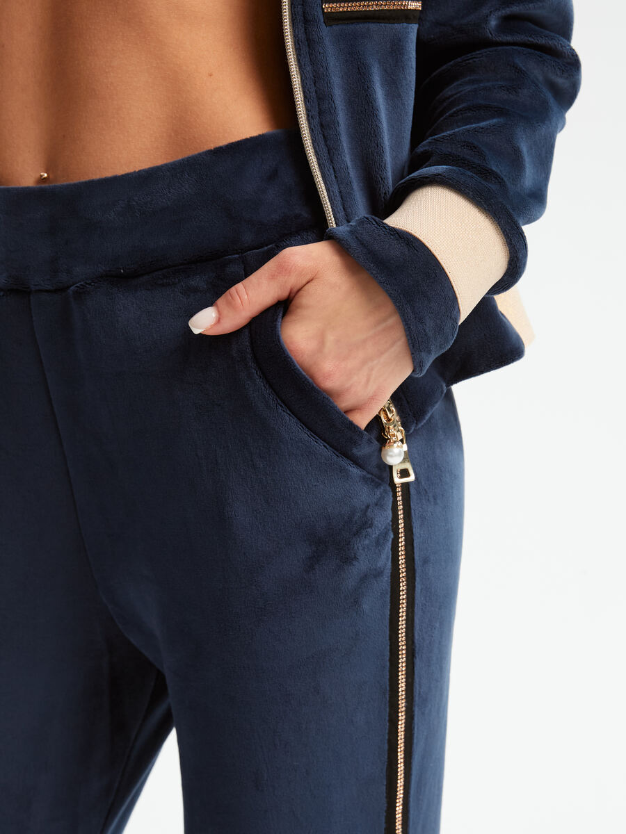 Велюровый костюм Милитари Гламур синий К авторская одежда