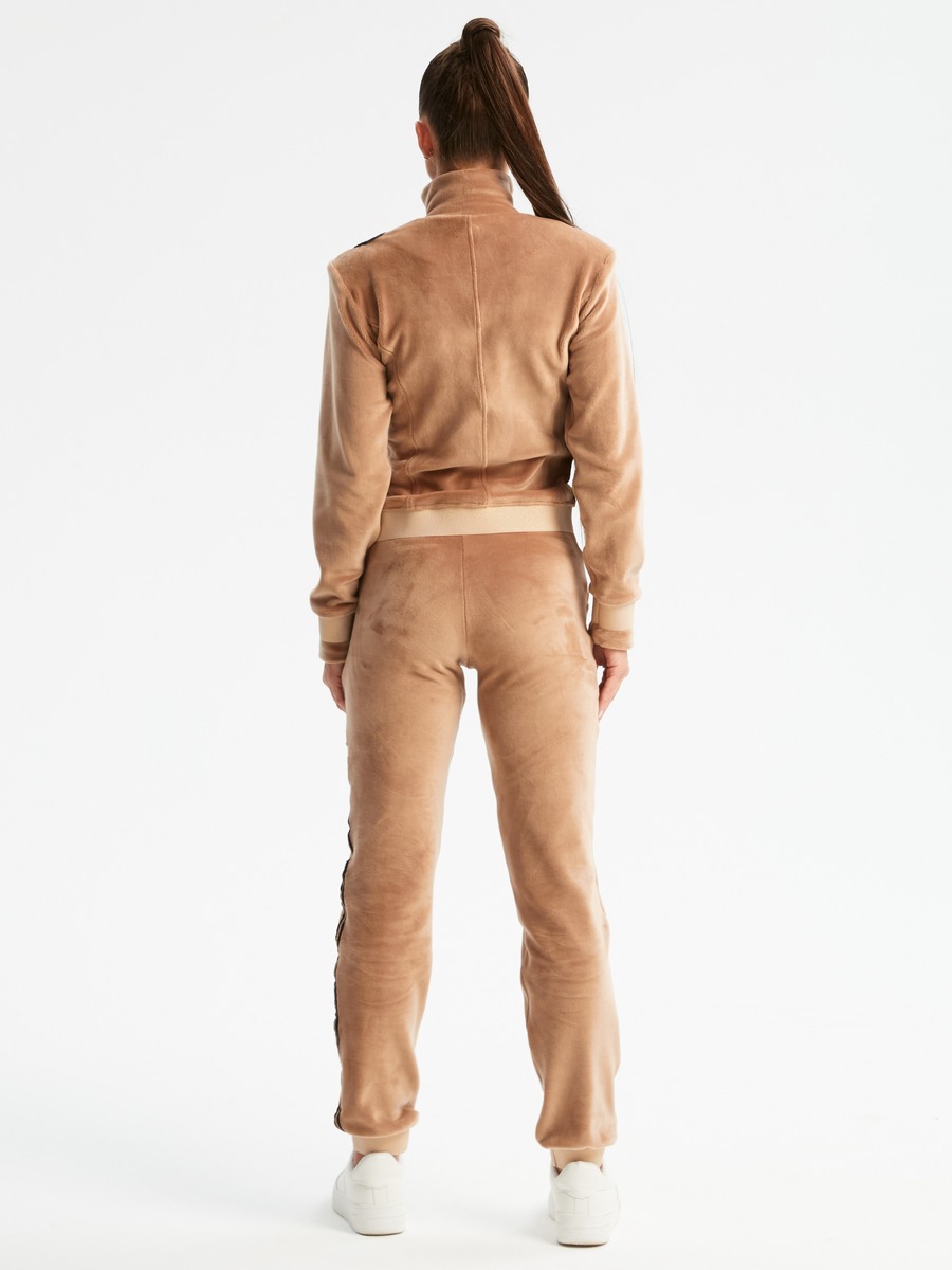 Велюровый костюм Милитари Гламур капучино  авторская одежда