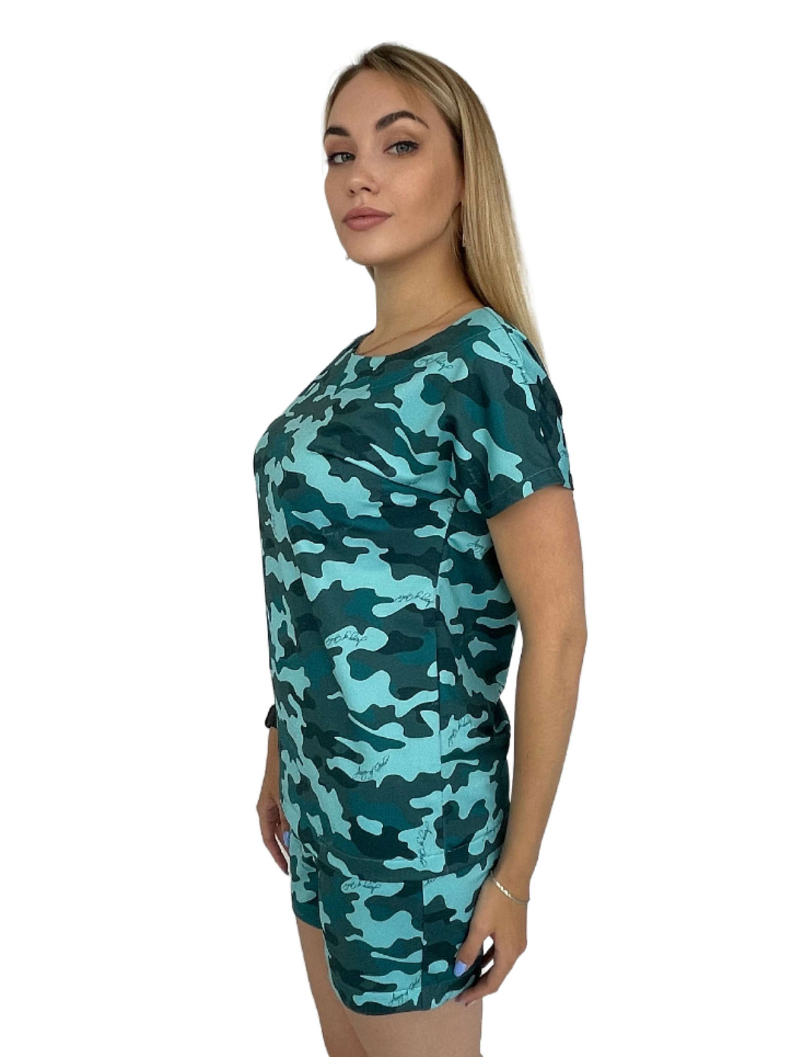 Футболка бирюзовый камуфляж