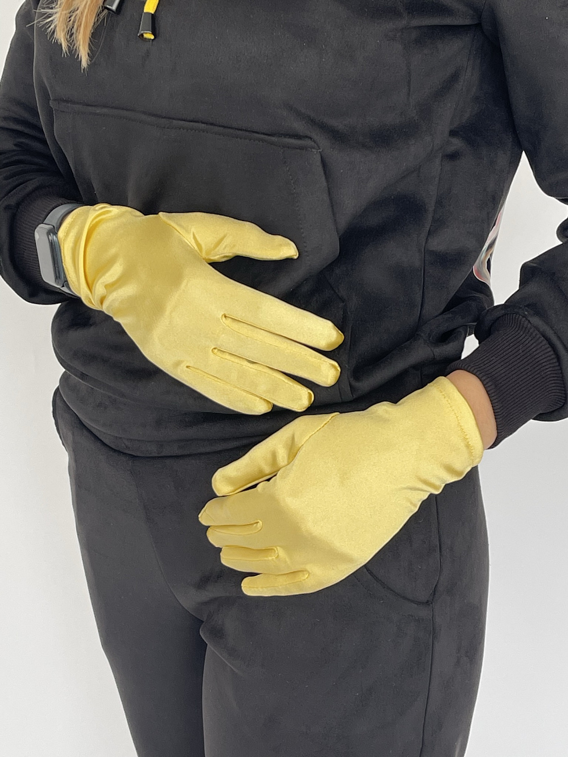 Перчатки золотистые