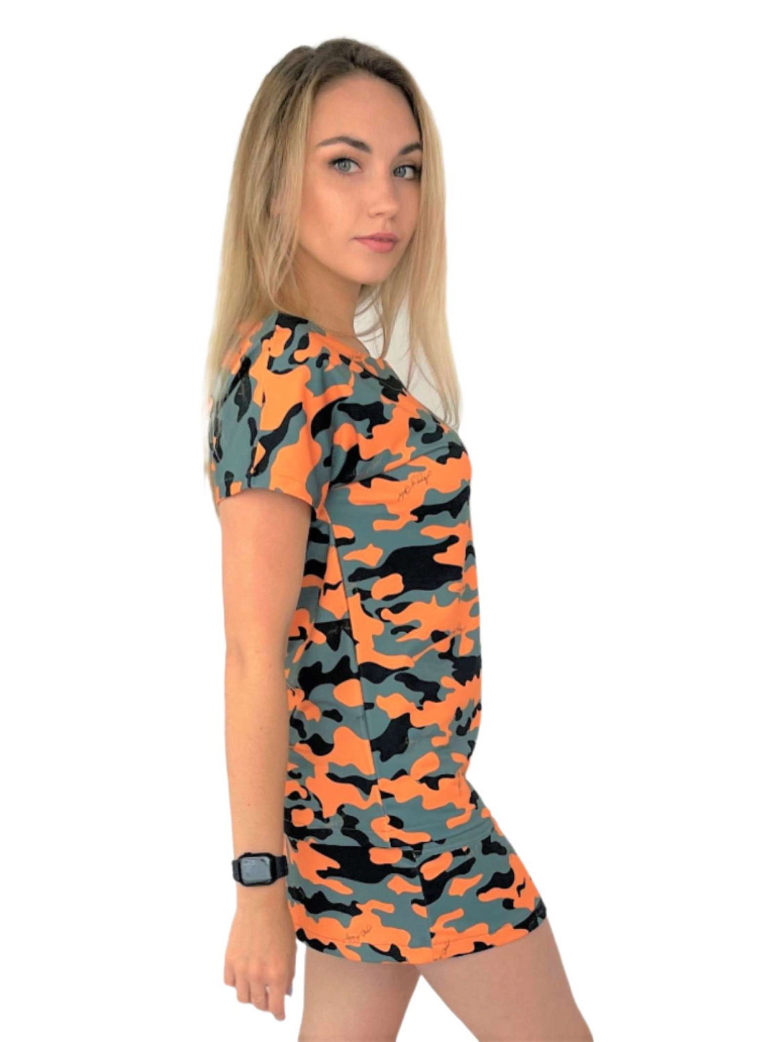 Футболка оранжевый камуфляж