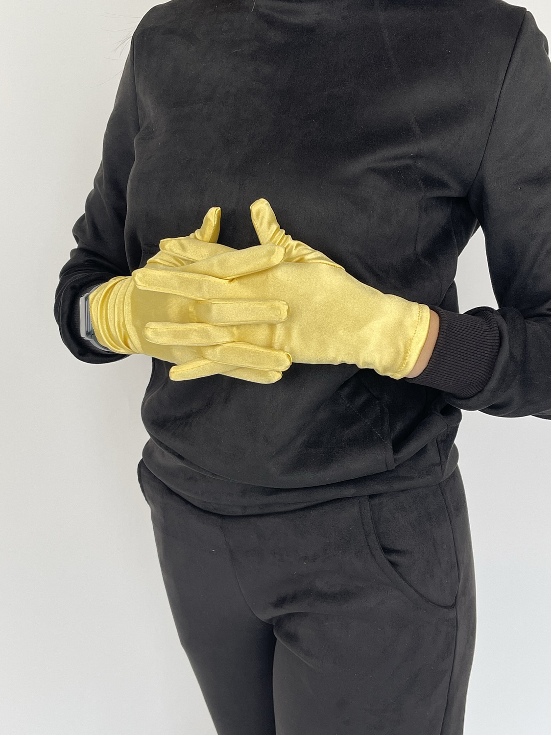 Перчатки золотистые