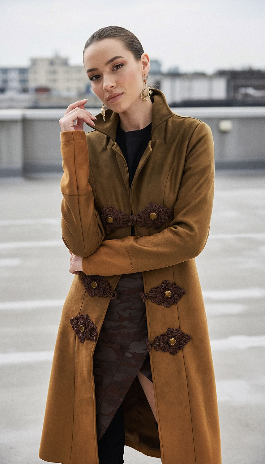 Плащ милитари Русские узоры оранж