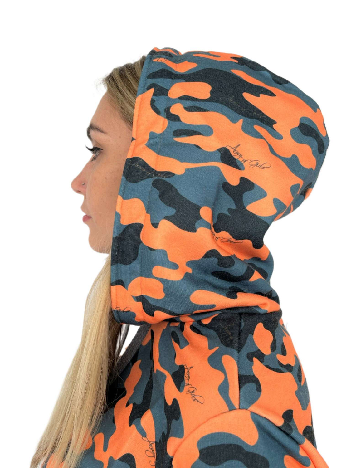 Худи оранжевый камуфляж