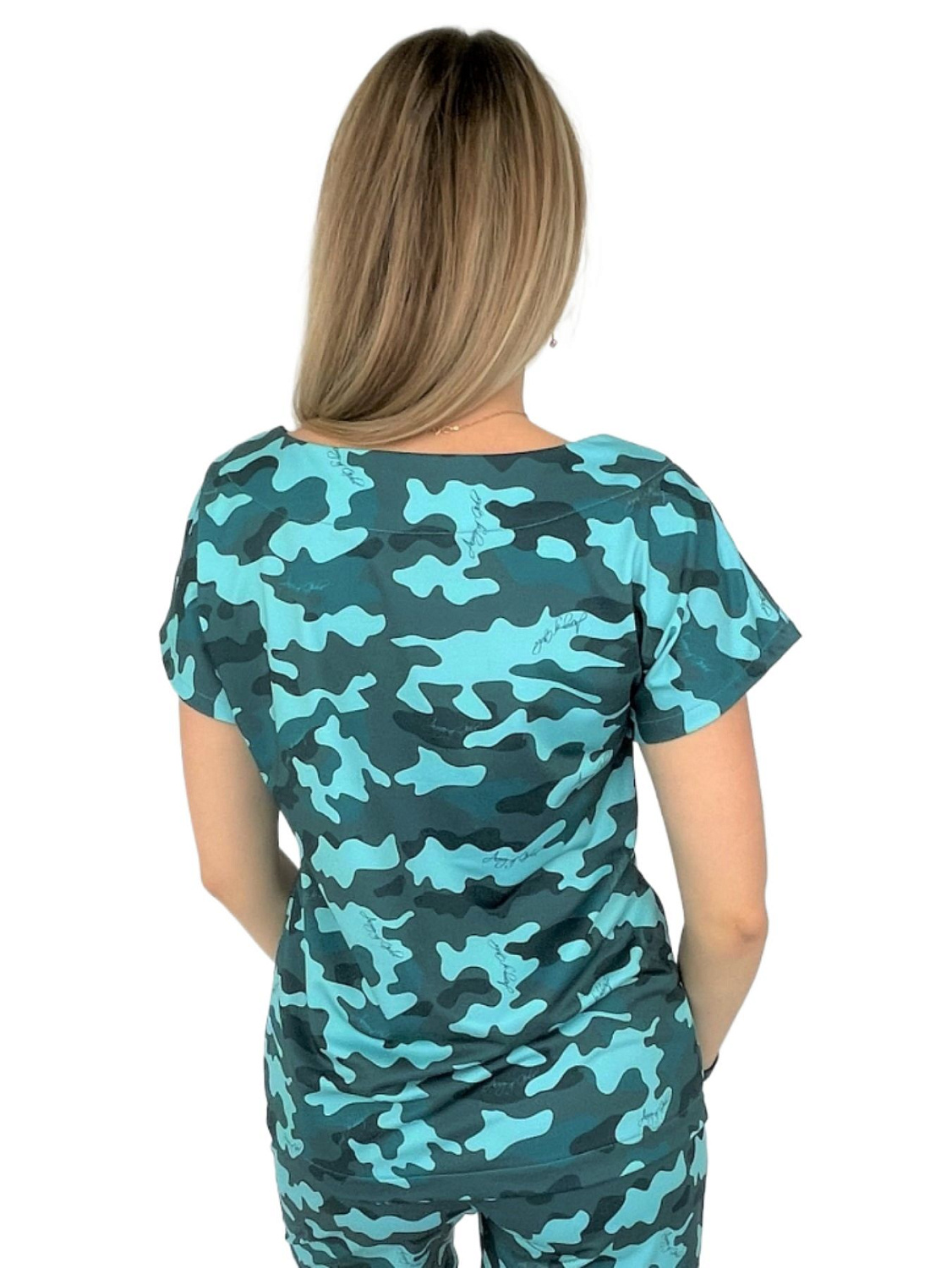 Футболка бирюзовый камуфляж