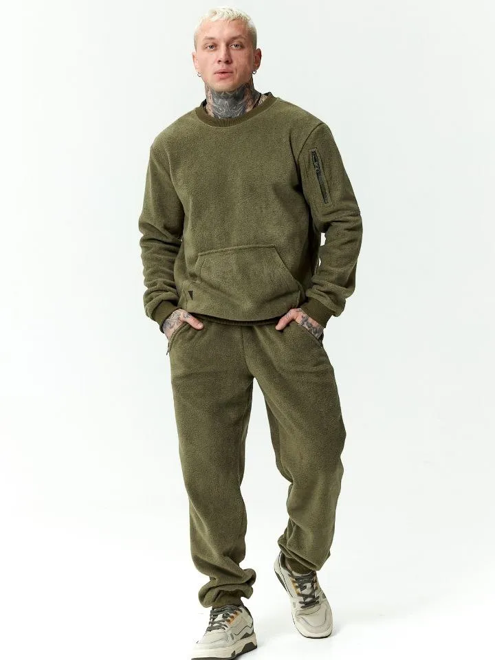 Костюм Мужской флис олива брендовая одежда