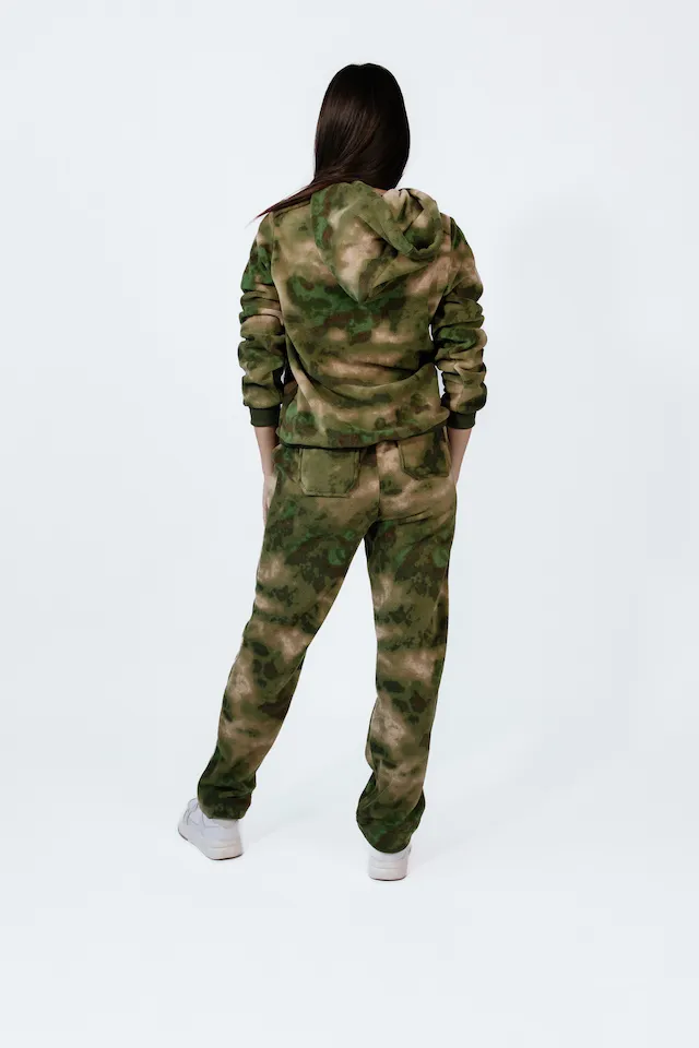 Теплый флисовый костюм расцветки мох авторская одежда