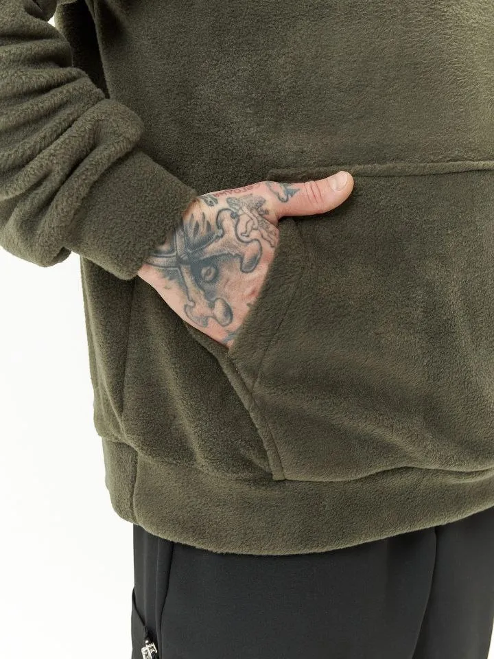 Толстовка мужская оверсайз флис хаки авторская одежда