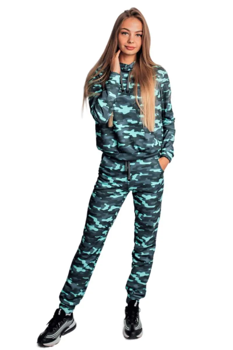 Худи бирюзовый камуфляж авторская одежда