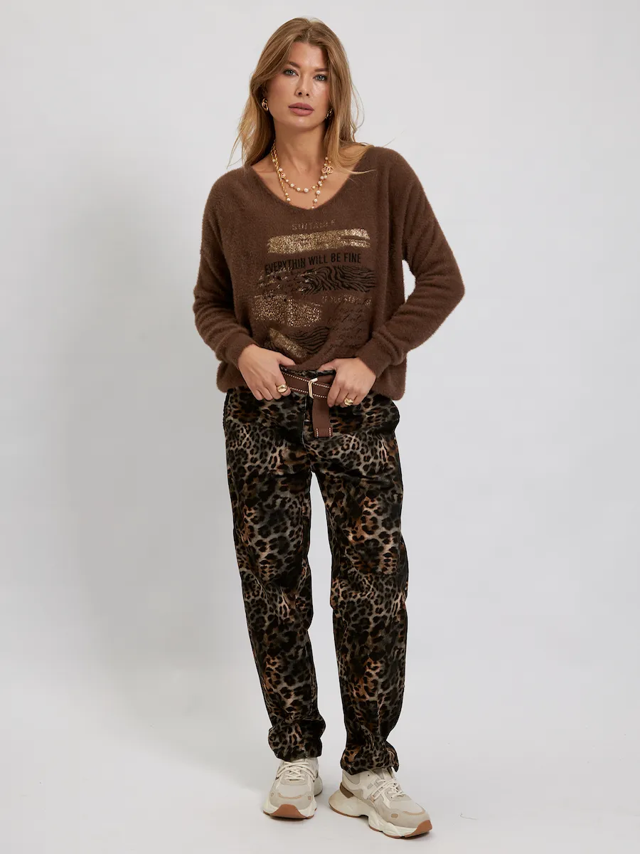 Брюки Шоколадный Леопард авторская одежда