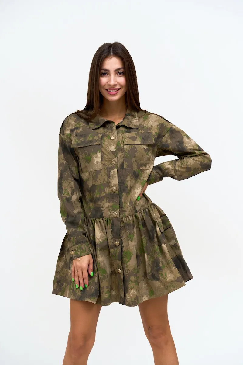 Платье-рубашка "Лесная модница" авторская одежда