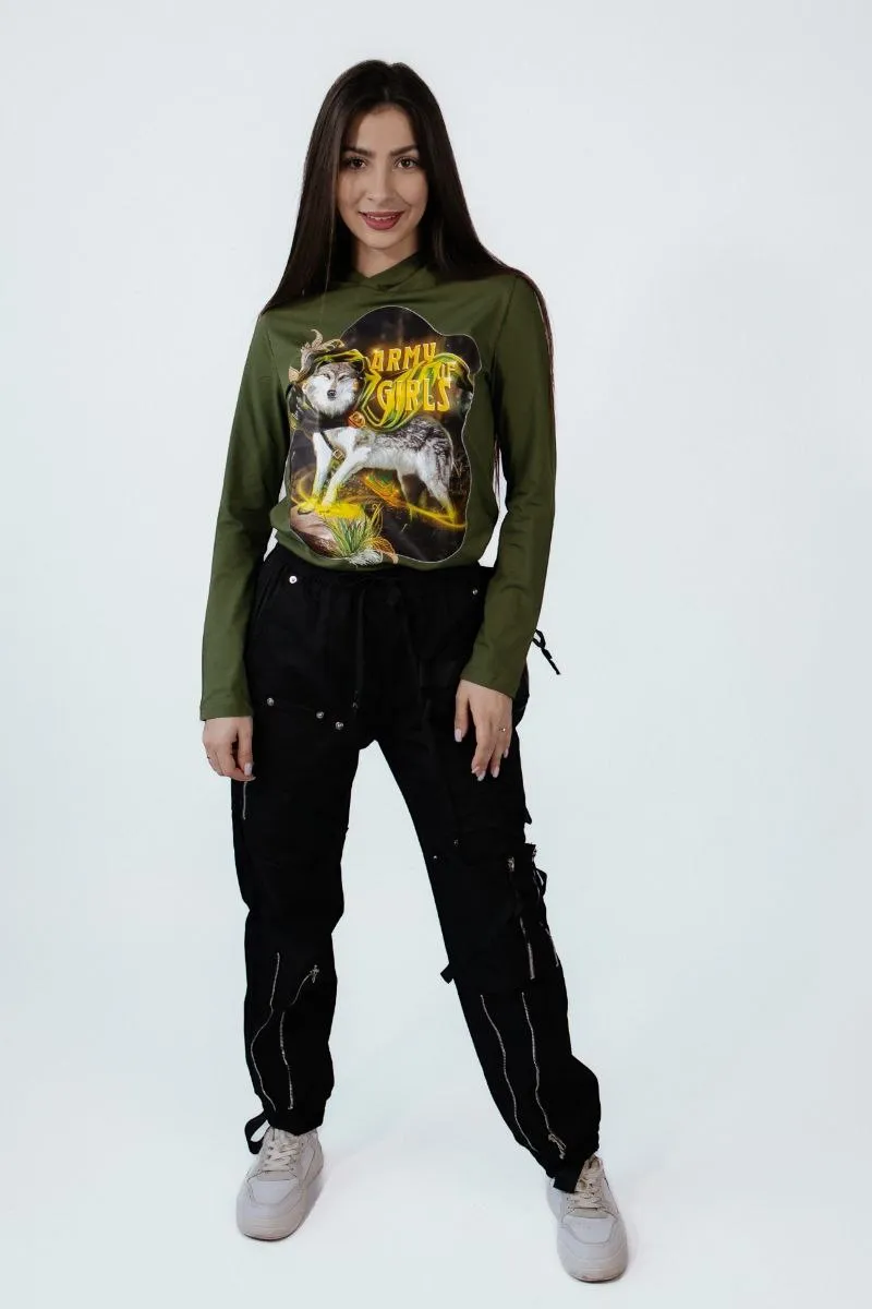 Лонгслив Волчица авторская одежда