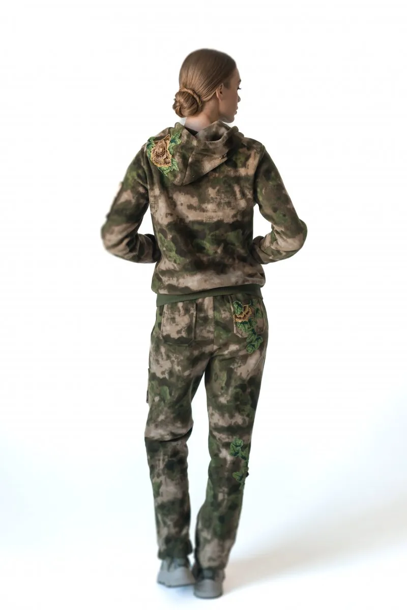 Теплый камуфляжный костюм Песчаные Розы эксклюзив от бренда Army of Girls Теплый камуфляжный костюм Песчаные Розы эксклюзив авторская одежда