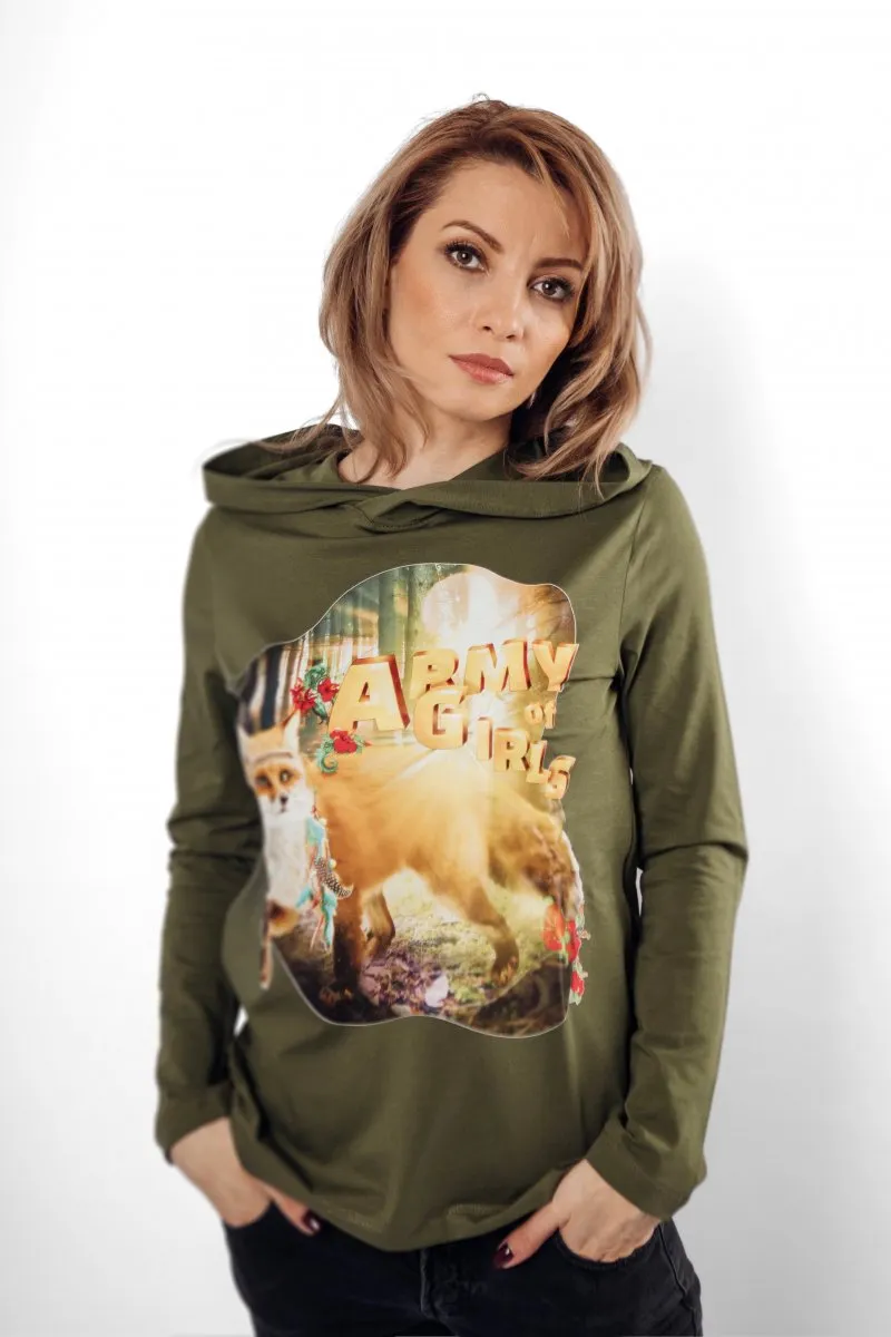 Лонгслив Лисица от бренда Army of Girls Лонгслив Лисица авторская одежда