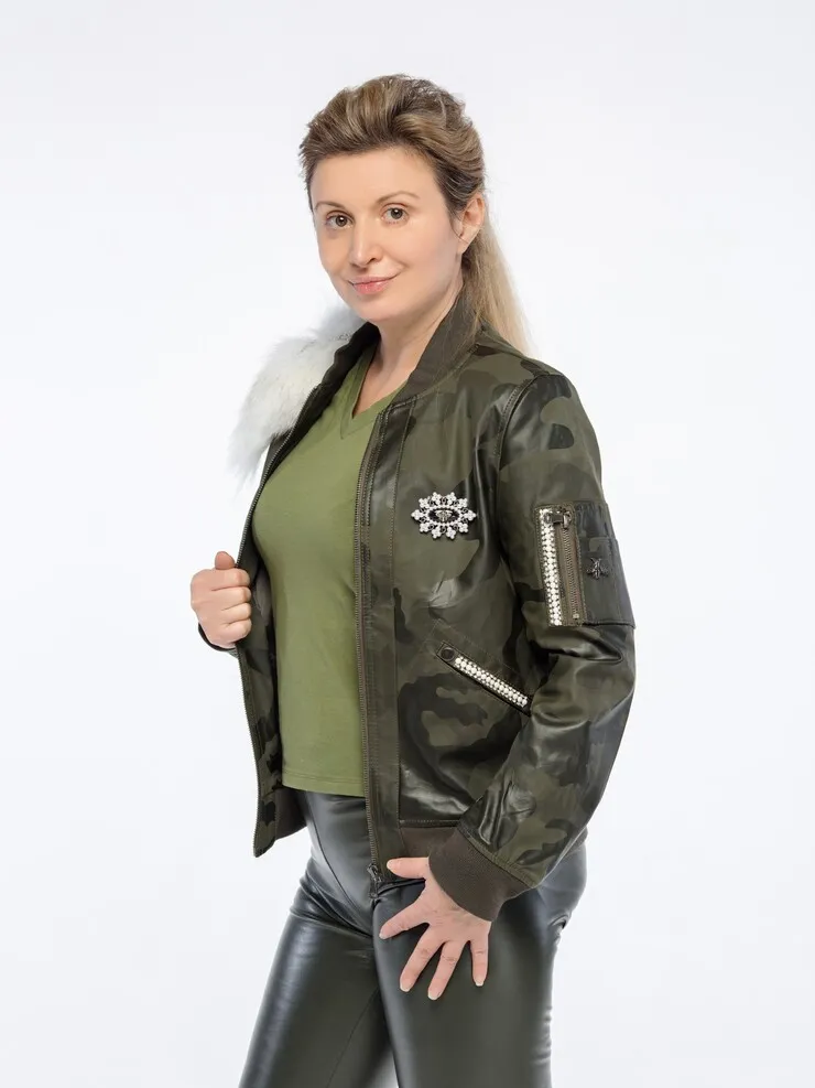 Бомбер Милитари Жемчуг авторская одежда