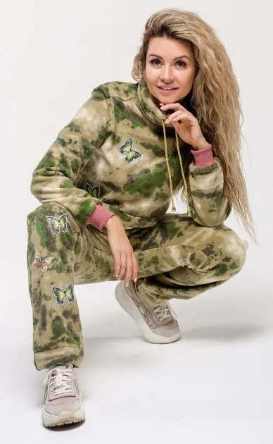 Теплый камуфляжный костюм Бабочки брендовая одежда