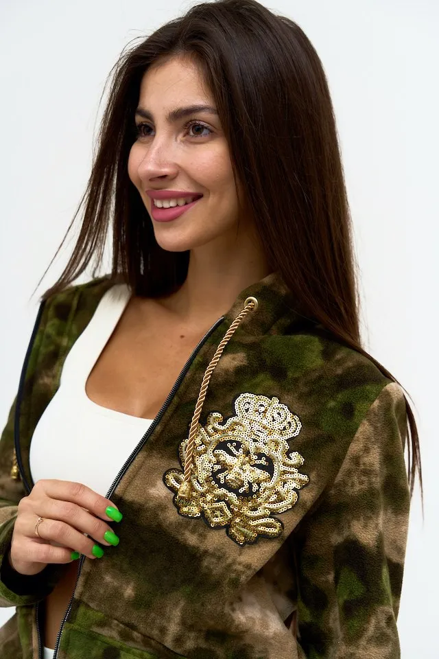 Толстовка флис мох Корона авторская одежда