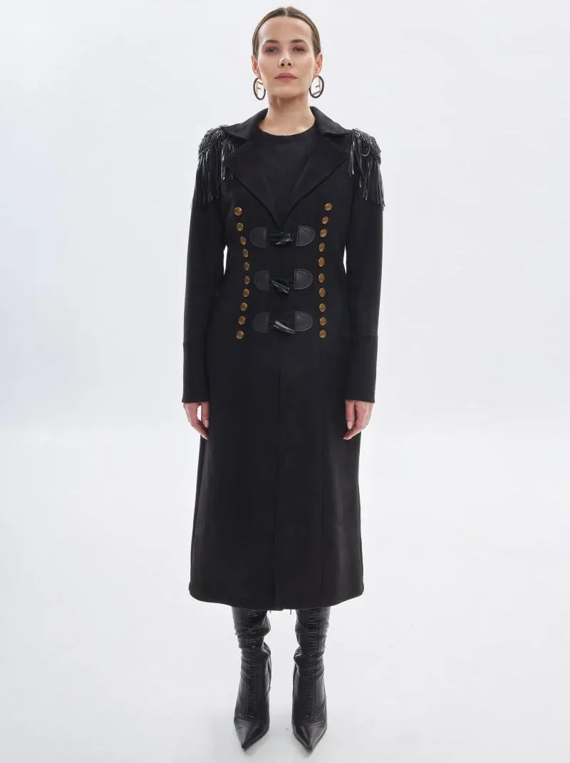 Плащ милитари черный эксклюзив от бренда Army of Girls Плащ милитари черный эксклюзив авторская одежда