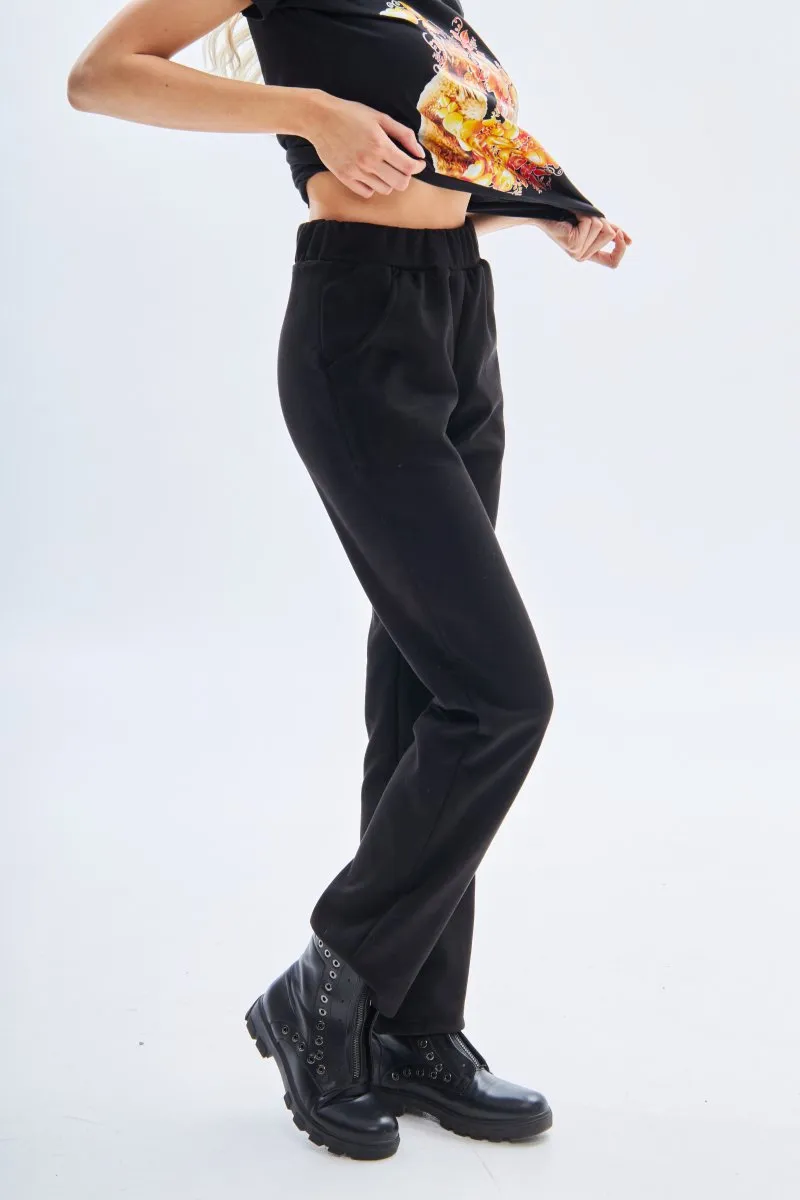 Брюки черная замша авторская одежда