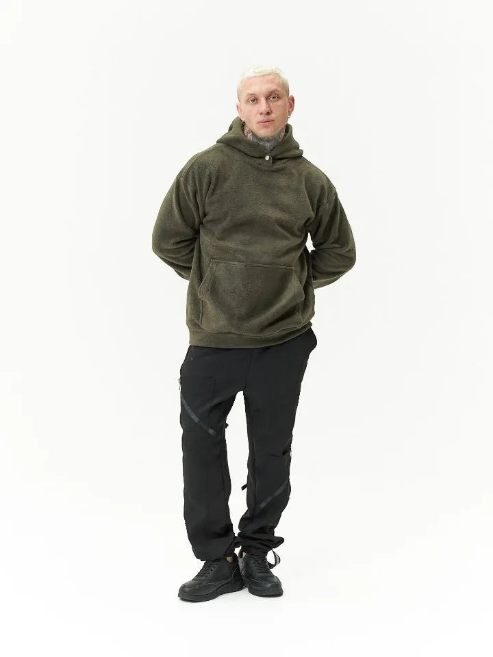 Толстовка мужская оверсайз флис хаки авторская одежда