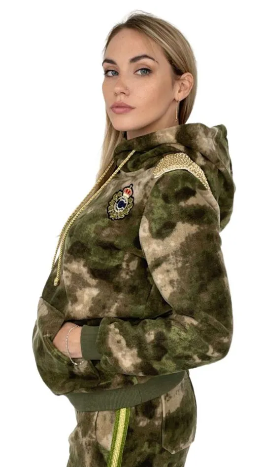 Теплый камуфляжный костюм Милитари 1 от Army of Girls Теплый камуфляжный костюм Милитари 1 брендовая одежда