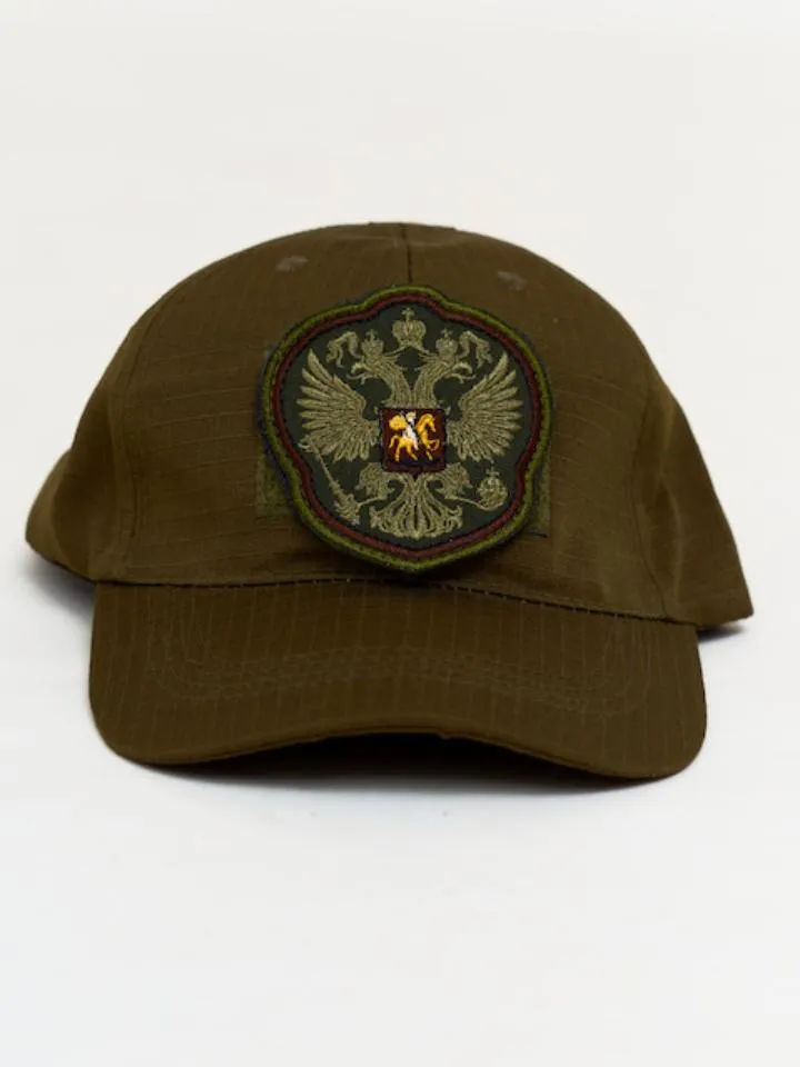 Бейсболка Герб России хаки от Army of Girls Бейсболка Герб России хаки брендовая одежда