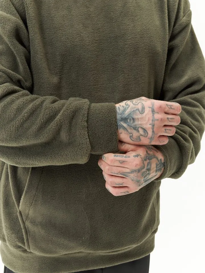 Толстовка мужская оверсайз флис хаки авторская одежда