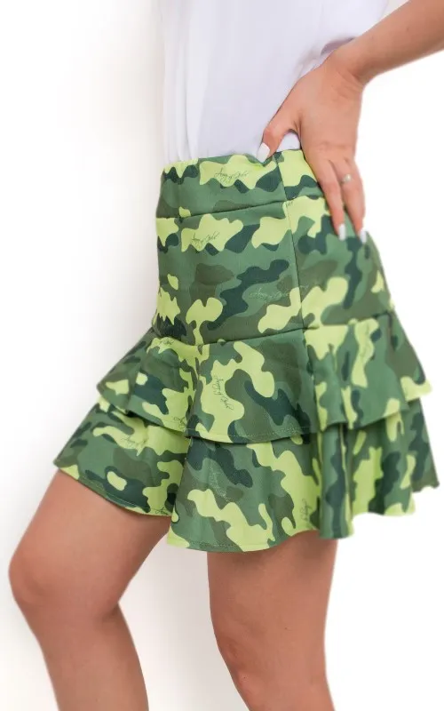 Юбка салатовый камуфляж Волан от бренда Army of Girls Юбка салатовый камуфляж Волан авторская одежда