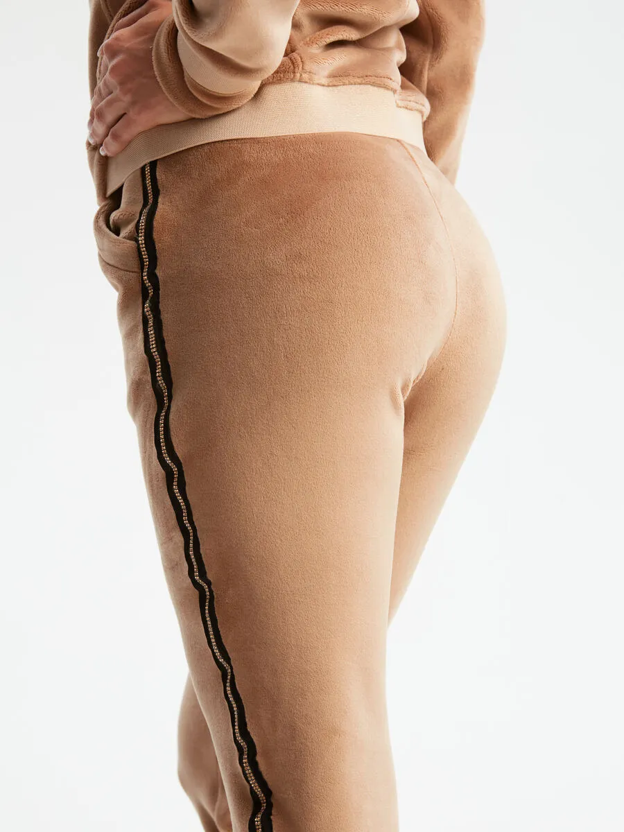 Велюровый костюм Милитари Гламур капучино  авторская одежда