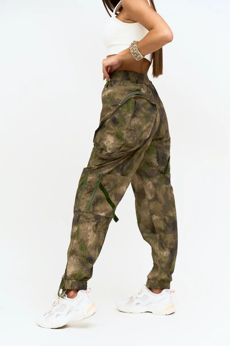 Брюки карго "Лесной мох" авторская одежда