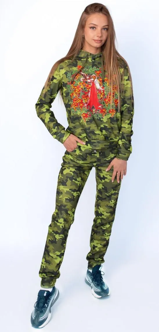 Костюм Русские узоры Орлица с капюшоном от бренда Army of Girls Костюм Русские узоры Орлица с капюшоном авторская одежда