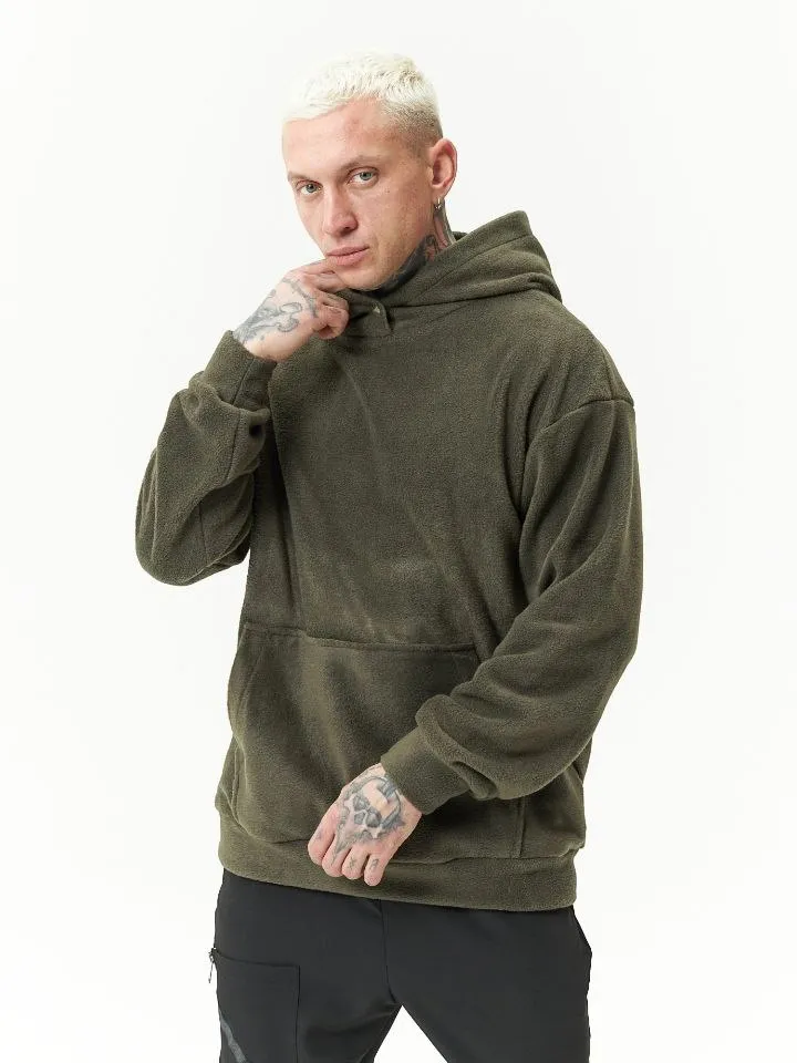 Толстовка мужская оверсайз флис хаки авторская одежда