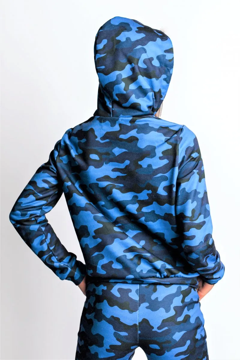 Худи синий камуфляж авторская одежда