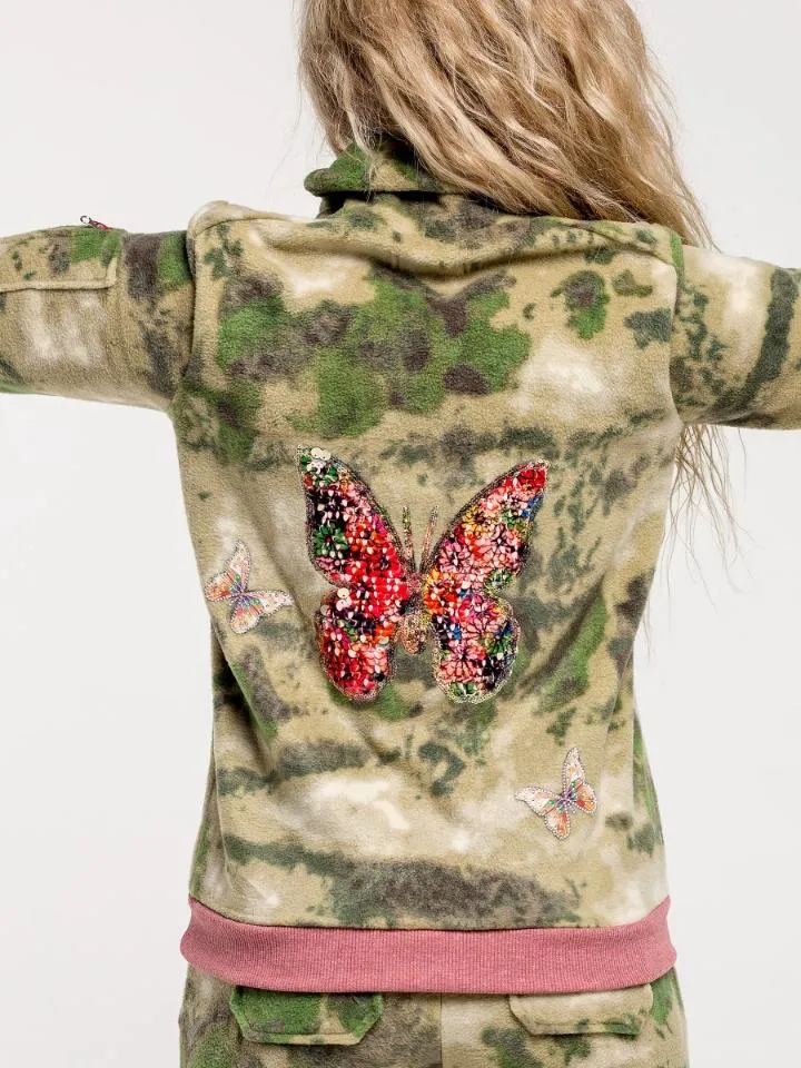 Теплый камуфляжный костюм Бабочки авторская одежда