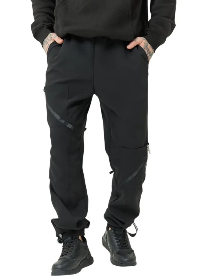 Брюки карго черные мужские брендовая одежда