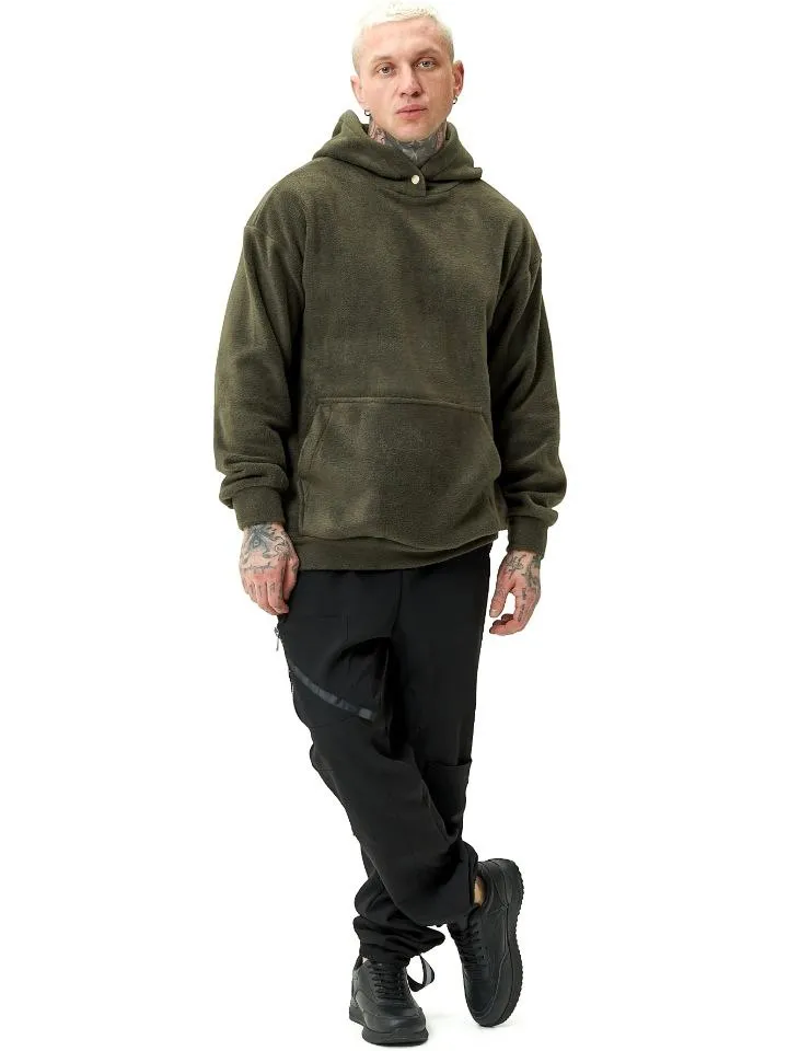 Толстовка мужская оверсайз флис хаки авторская одежда