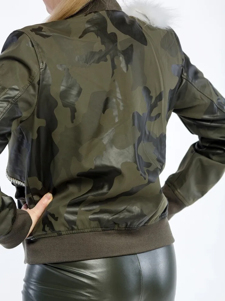 Бомбер Милитари Жемчуг авторская одежда