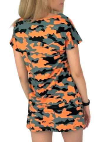 Футболка оранжевый камуфляж авторская одежда