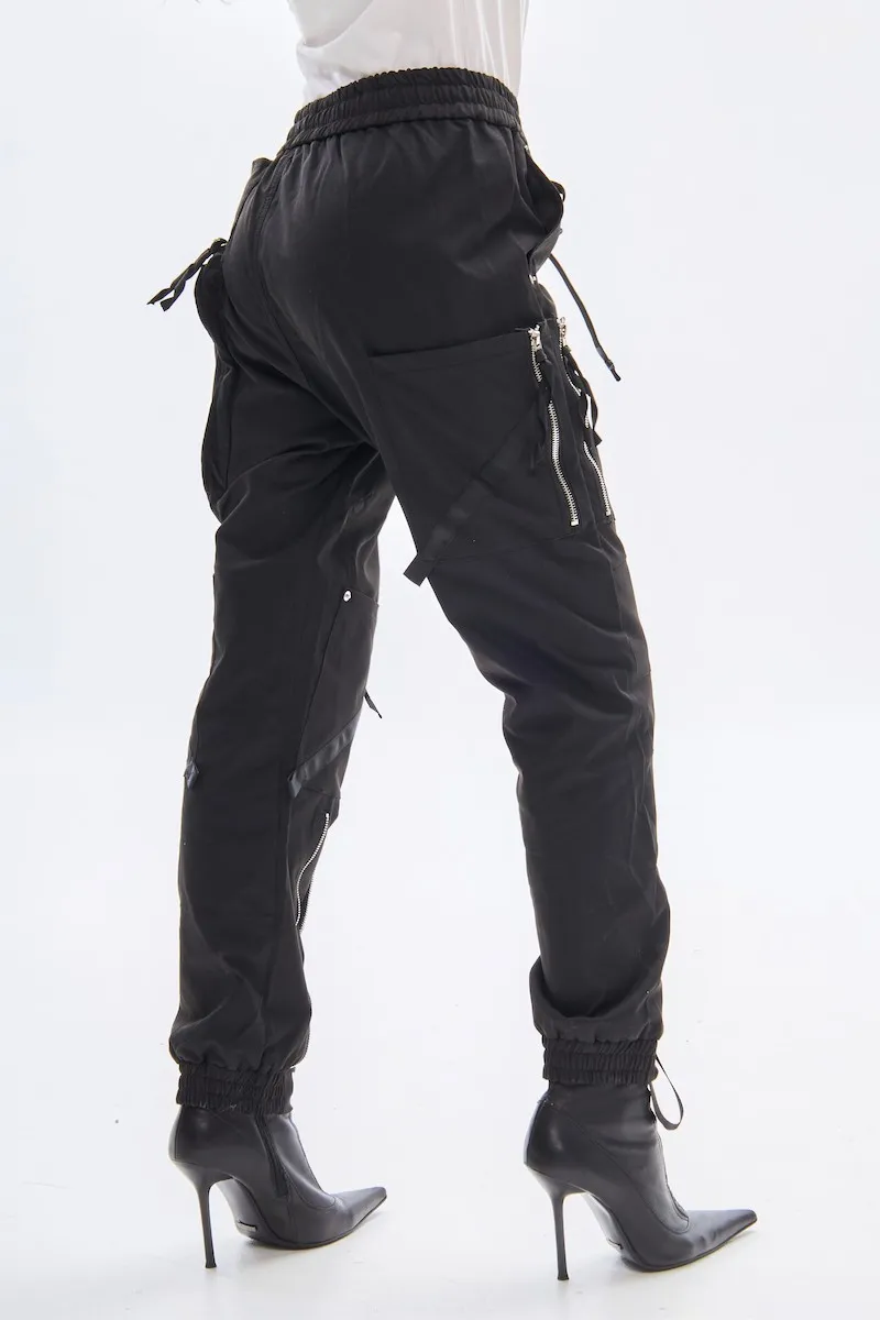 Брюки черные карго авторская одежда