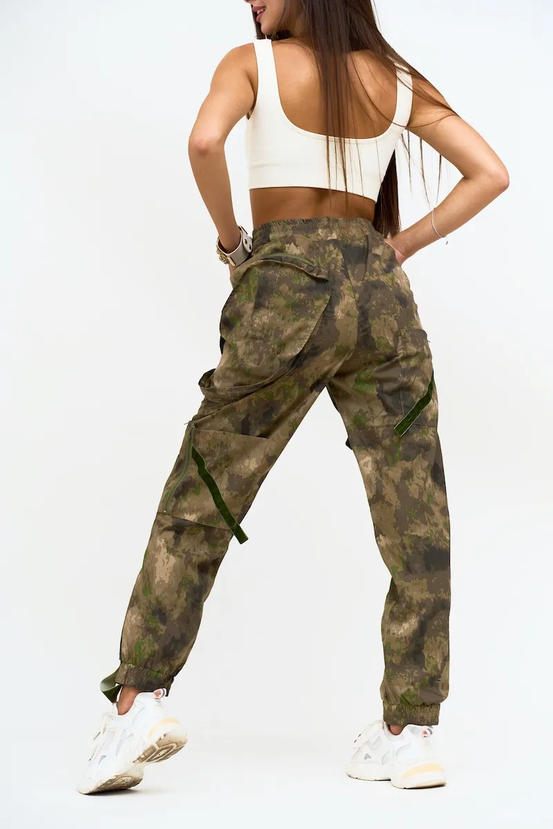Брюки карго "Лесной мох" авторская одежда