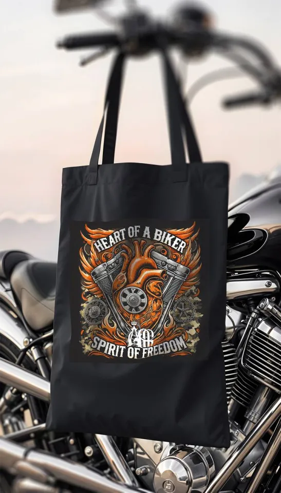Шопер Heart of a Biker черный