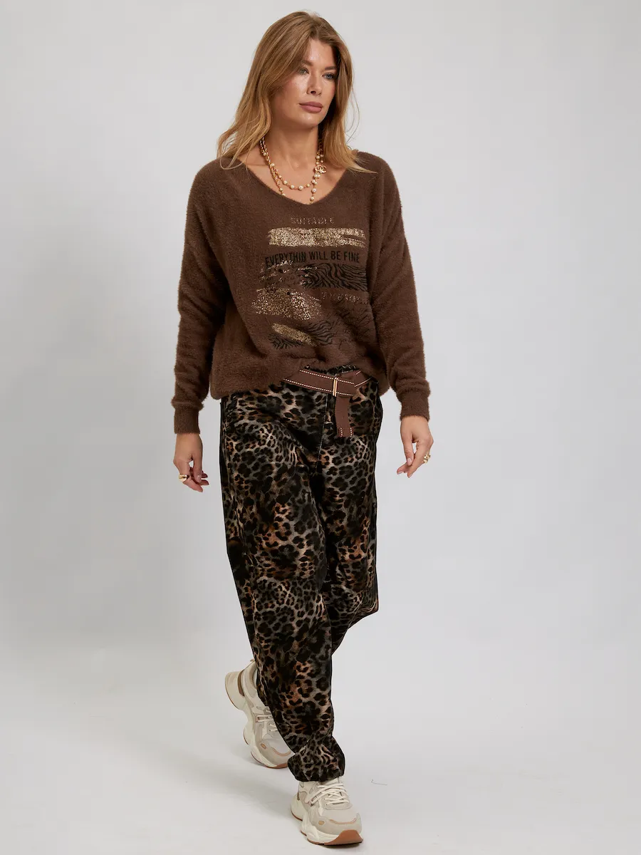 Брюки Шоколадный Леопард авторская одежда