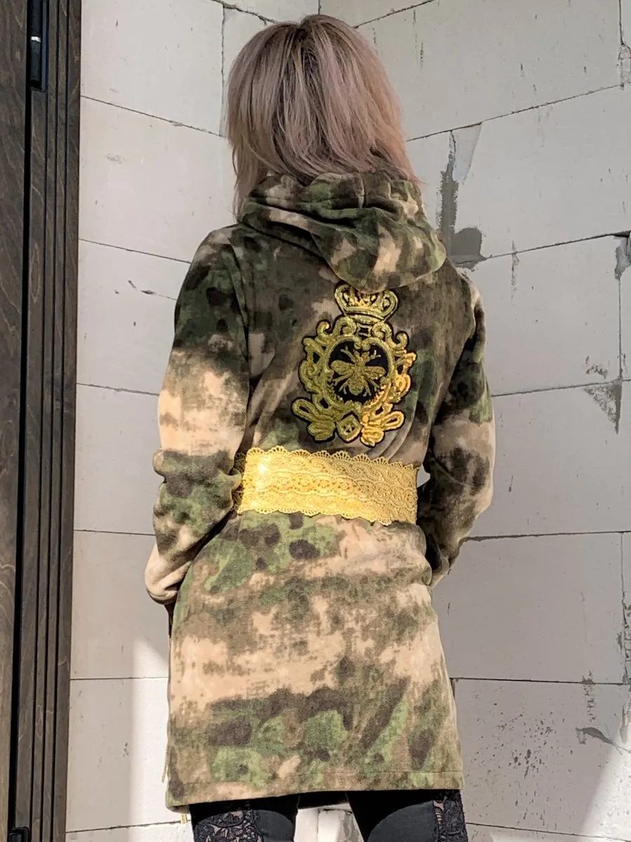 Теплая женская толстовка Милитари золото от бренда Army of Girls Теплая женская толстовка Милитари золото авторская одежда