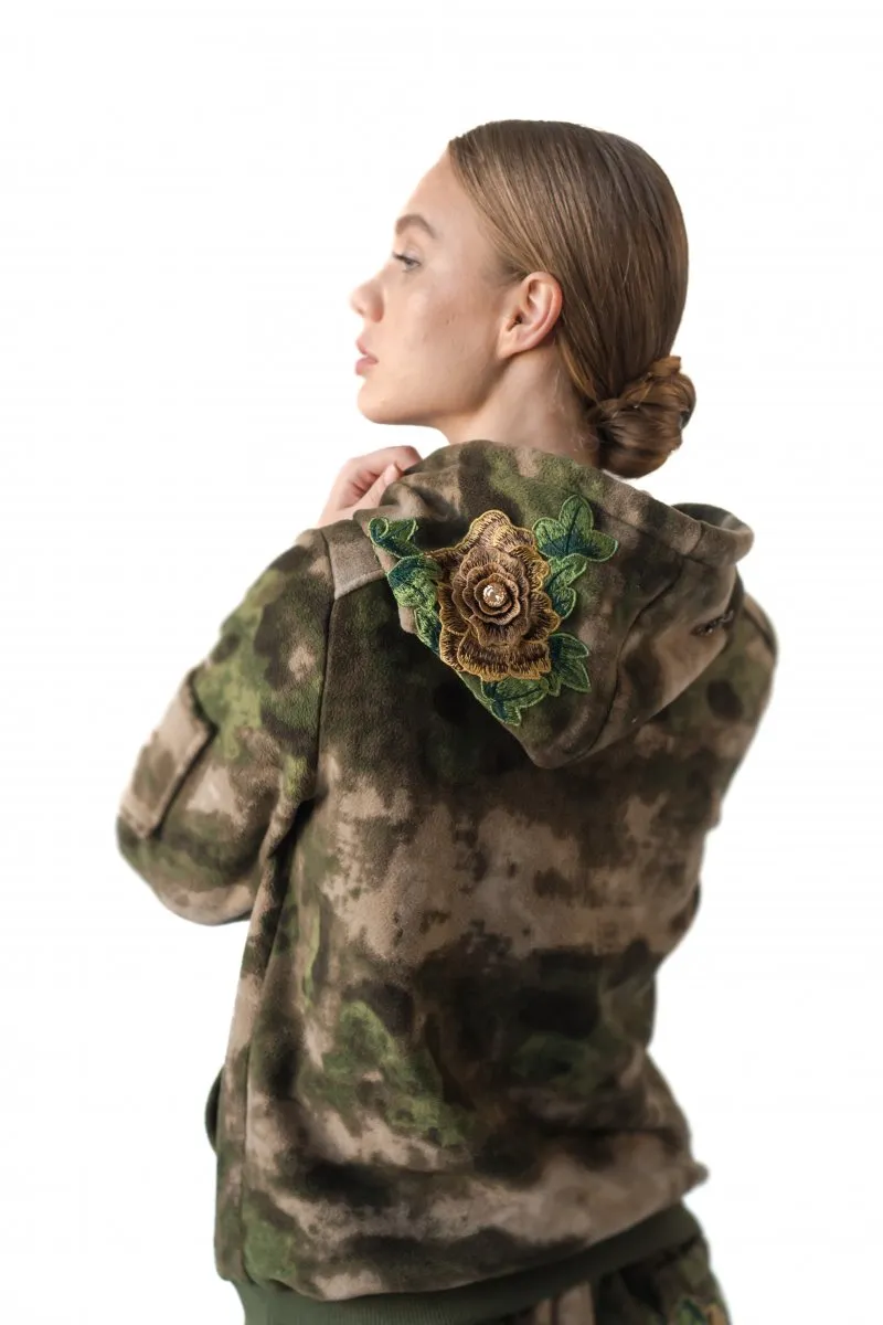 Теплый камуфляжный костюм Песчаные Розы эксклюзив от бренда Army of Girls Теплый камуфляжный костюм Песчаные Розы эксклюзив авторская одежда